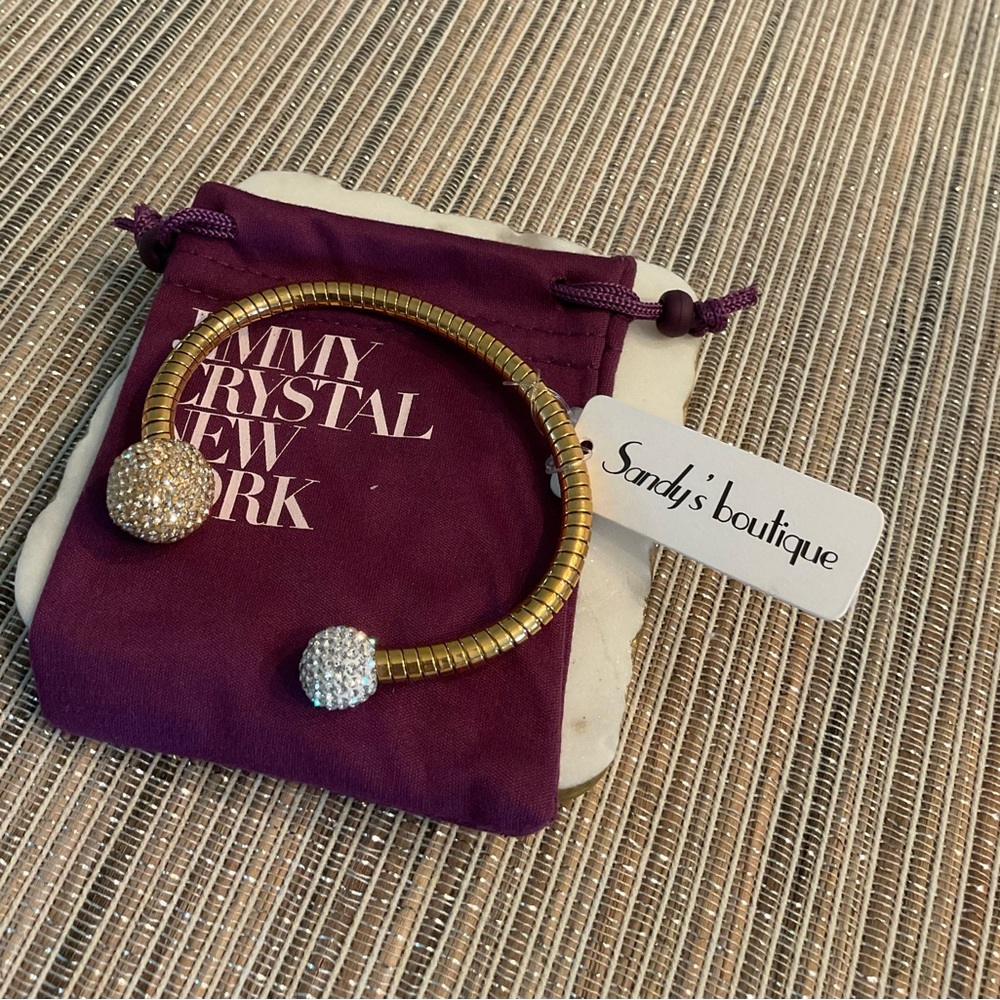 Jimmy Crystal New York Open Cuff Bracelet w/Sparkling Crystals NWT